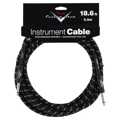 FENDER CUSTOM SHOP 18.6' INSTRUMENT CABLE BLACK TWEED инструментальный кабель, 5,5 м в магазине Music-Hummer