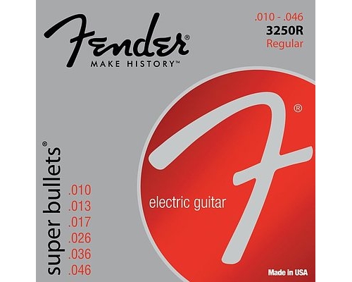 FENDER STRINGS NEW SUPER BULLET 3250R NPS BULLET END 10-46, струны для электрогитары, стальные с никелевым покрытием в магазине Music-Hummer