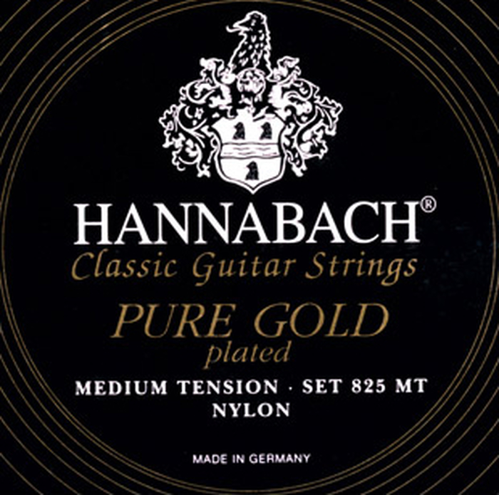 Комплект струн для классической гитары нейлон/позолоченные Hannabach 825MT Black PURE GOLD в магазине Music-Hummer