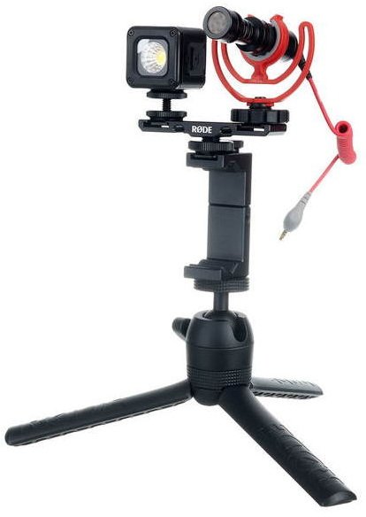 Фото Комплект RODE Vlogger Kit Universal BLUE c голубой меховой ветрозащитой