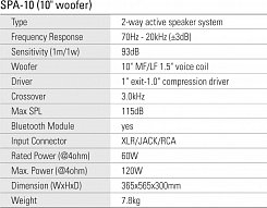 Leem SPA-10 Акустическая система активная, MP3, SD, USB, BT. 65Вт