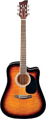 Jay Turser JTA-454QCET-TSB SALE  электроакустическая гитара Dreadnought, Tobacco Sunburst