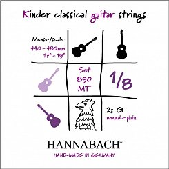 Комплект струн для классической гитары Hannabach 890MT18 Kinder Guitar Size