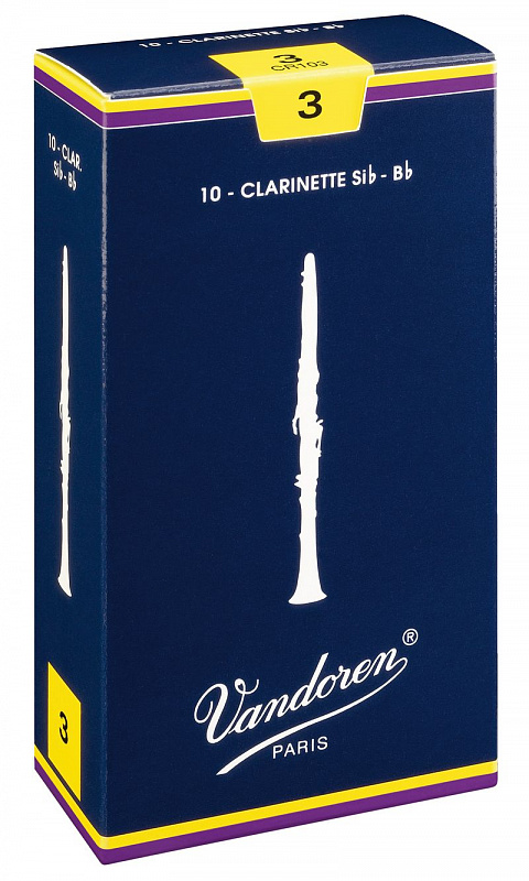 Vandoren CR104  трости для кларнета Bb , традиционные (синяя пачка), №4, (упаковка 10 шт. ) в магазине Music-Hummer