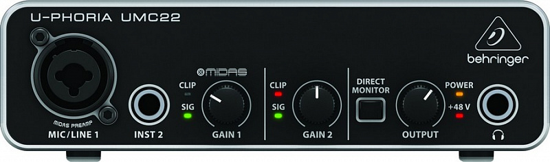 USB аудио интерфейс BEHRINGER U-PHORIA UMC22 в магазине Music-Hummer