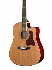 Акустическая гитара, с вырезом, цвет натуральный, Caraya F641-N