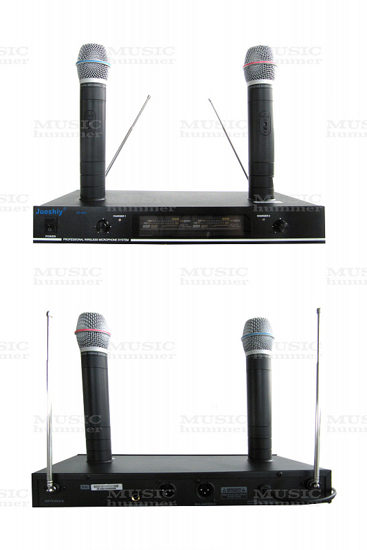 Jueshiy JS 05A радиосистема с двумя ручными микрофонами на аккумуляторах в магазине Music-Hummer