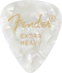 FENDER 351 Shape Premium Picks Extra Heavy White Moto 12 Count