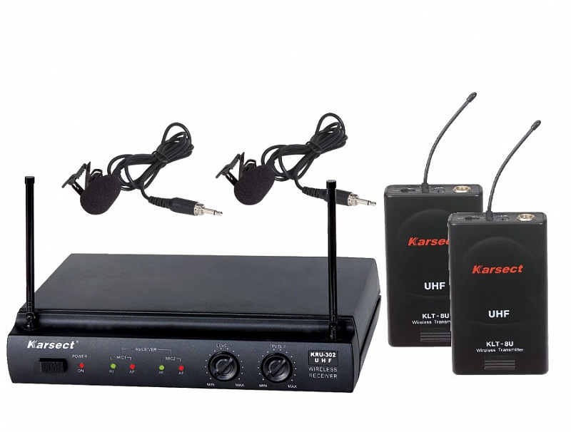 KARSECT KRU302/KLT-8U Радиосистема с двумя петличными микрофонами в магазине Music-Hummer