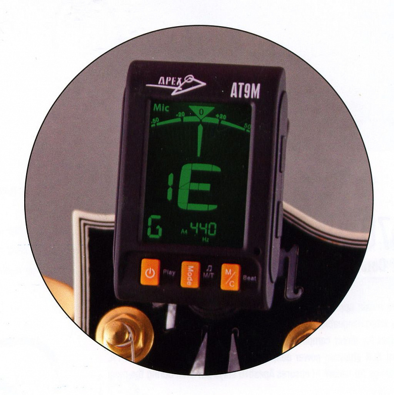 Apex AT9M  хроматический тюнер/ метроном с креплением на инструмент в магазине Music-Hummer