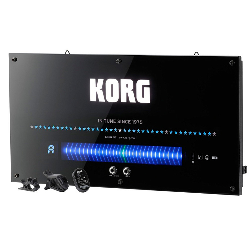 KORG WDT-1, тюнер цифровой хроматический настенный, цвет черный, синяя шкала в магазине Music-Hummer