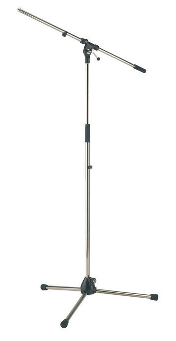 K&M 21020-300-01  стойка микрофонная журавль, усиленная, выс 900-1605 mm, сталь, узлы мет. хром в магазине Music-Hummer