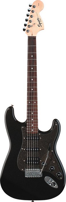 Фото Электрогитара FENDER SQUIER AFFINITY FAT STRATOCASTER HSS RW MONTEGO BLACK