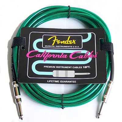 Фото FENDER 10' CALIFORNIA CABLE SURF GREEN инструментальный кабель, 3 м, бескислородная медь, цвет зеленый