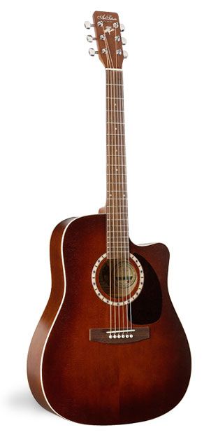 Фото Art & Lutherie CW CEDAR ANTIQUE BURST QI+Кейс  электроакустическая гитара Dreadnought, цвет - санбёр
