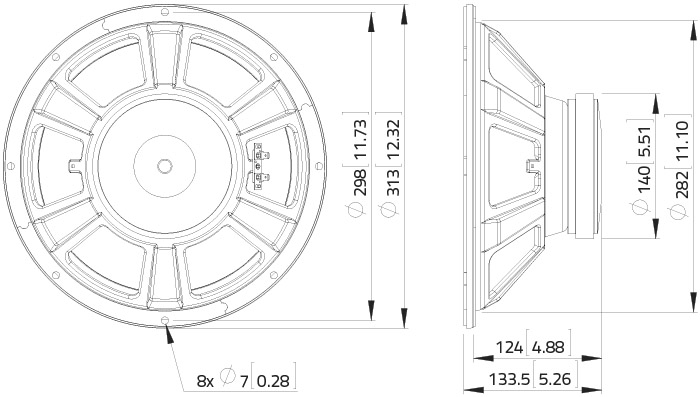 Фото Динамик Lavoce WSF122.02 12" 400 Вт 8 Ом