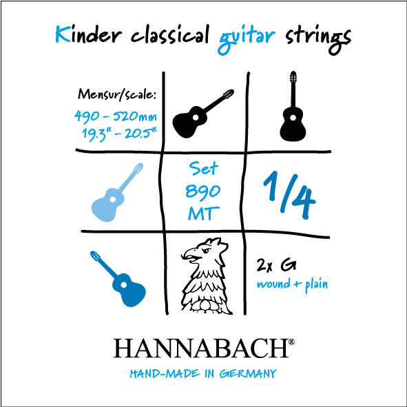 Комплект струн для классической гитары Hannabach 890MT14 Kinder Guitar Size в магазине Music-Hummer