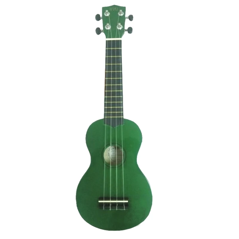 WIKI UK10G GR -  гитара укулеле сопрано, клен, цвет - зеленый глянец, чехол в комплекте в магазине Music-Hummer