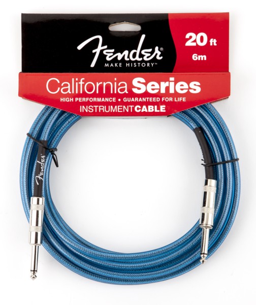 FENDER 20' CALIFORNIA INSTRUMENT CABLE LAKE PLACID BLUE инструментальный кабель 6 метров в магазине Music-Hummer