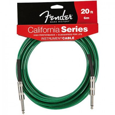 Фото FENDER 20' CALIFORNIA INSTRUMENT CABLE SURF GREEN инструментальный кабель 