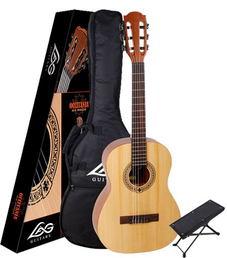 Гитарный комплект LAG OC44-3-PACKEX клаcсическая гитара, чехол подставка для ноги в магазине Music-Hummer
