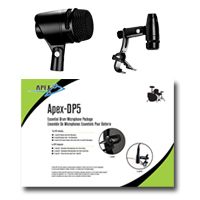 Apex DP5  набор микрофонов для ударной установки ( 1 х Apex 325/ 3 x Apex 326 с крепежами) в магазине Music-Hummer