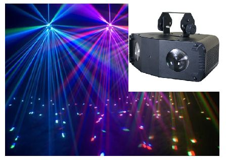 Nightsun SPG143N  комбинир. световой прибор 92 RGB LED + 130 mW RG лазер, авто, звук. актив. DMX в магазине Music-Hummer