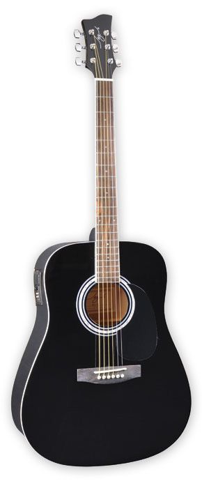 Фото Jay Turser JJ-45-EQ-BK SALE  электроакустическая гитара Dreadnought, Black