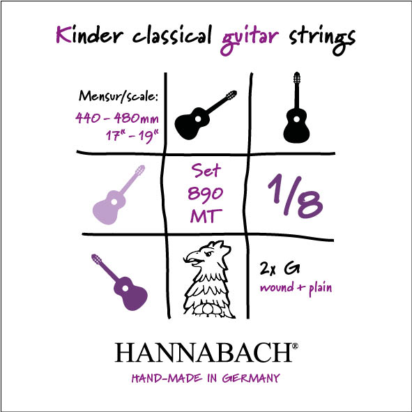 Фото Комплект струн для классической гитары Hannabach 890MT18 Kinder Guitar Size