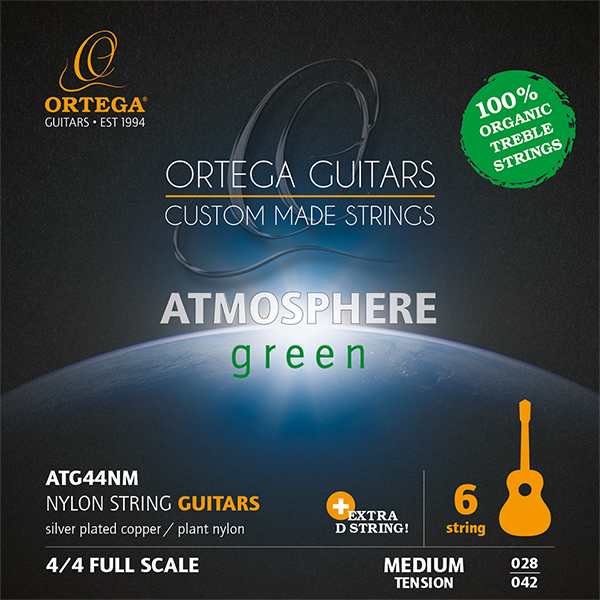 Комплект струн для классической гитары Ortega ATG44NM Atmosphere Green в магазине Music-Hummer
