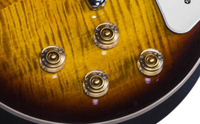 Фото GIBSON LP Traditional Premium Finish 2016 T Desert Burst (Brown Back) электрогитара, цвет - темно-коричневый