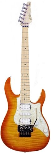 Фото FGN J-Standard Odyssey JOS-FM-M-TR FB  электрогитара, цвет - вишнёвый бёрст