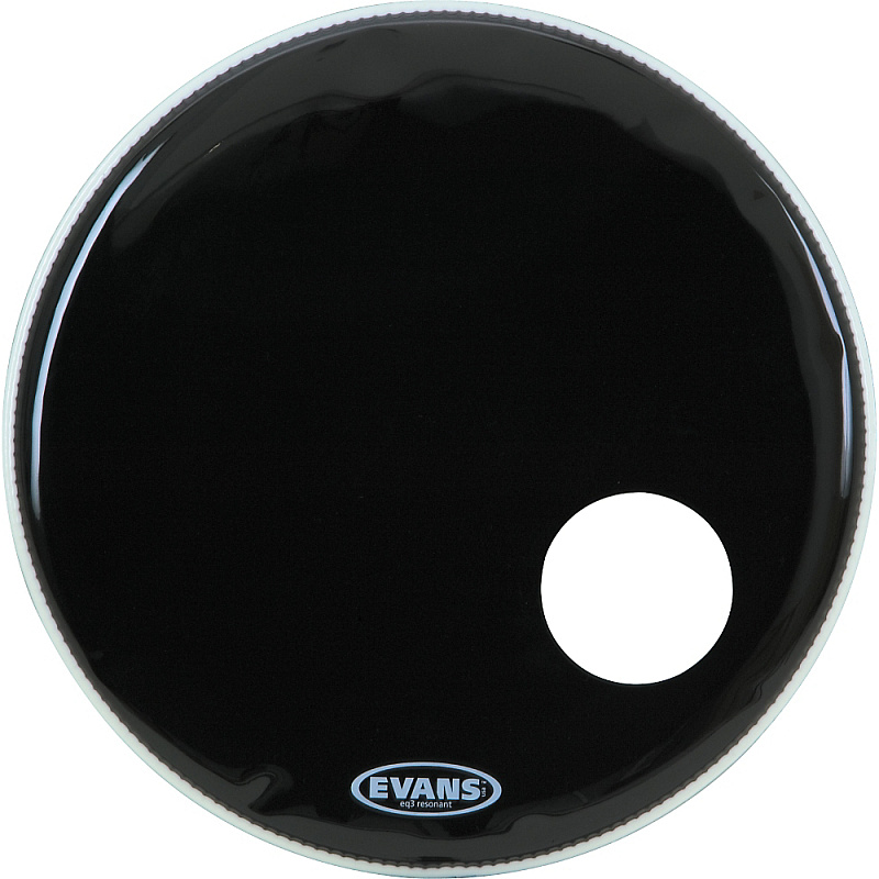 Фото Evans BD20RB(O) EQ3 Resonant Black 20 Передний пластик для бас барабана с отверстием