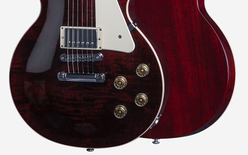 Фото GIBSON LP Traditional Premium Finish 2016 T Wine Red электрогитара, цвет - вишневый, Премиум отделка, фурнитура - хром