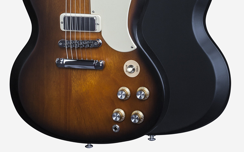 Фото GIBSON SG Special 2016 T Satin Vintage Sunburst электрогитара, цвет - винтажный санбёрст (матовый), фурнитура - хром