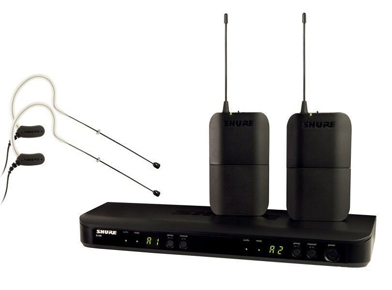Фото SHURE BLX188E/MX53 K3E 606-636 MHz двухканальная радиосистема с двумя головными микрофонами MX153
