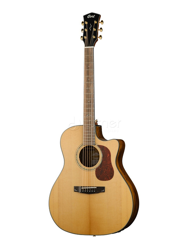 Фото Gold-A6-Bocote-WCASE-NAT Gold Series Электро-акустическая гитара, цвет натуральный, с чехлом, Cort