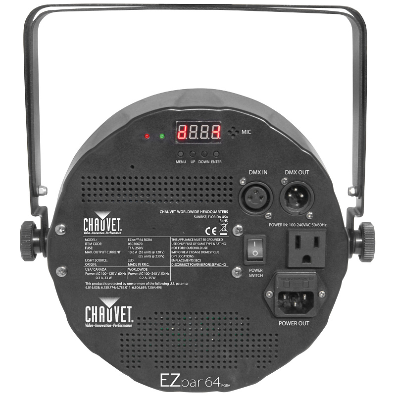 Фото CHAUVET EZ Par 64 RGBA Black Светодиодный прожектор направленного света