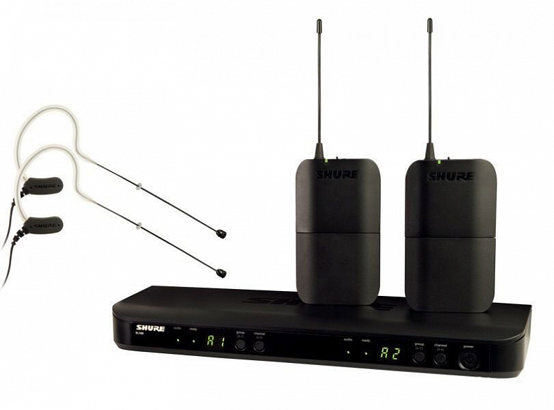 SHURE BLX188E/MX53 K3E 606-636 MHz двухканальная радиосистема с двумя головными микрофонами MX153 в магазине Music-Hummer