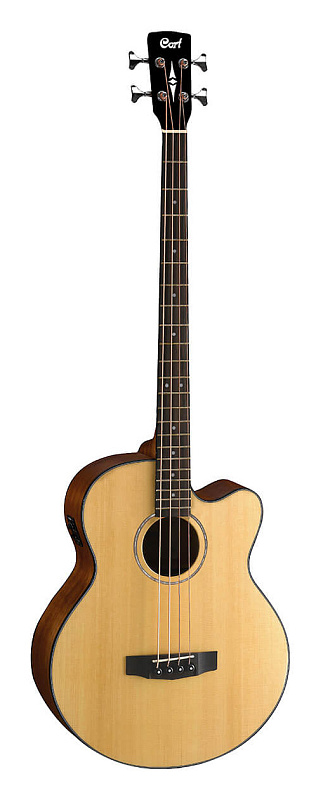 Фото Электроакустическая бас-гитара Cort AB850F-NAT-BAG Acoustic Bass Series, натуральный