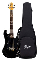 Уменьшенная бас-гитара FLIGHT Mini Bass Lite BK, чёрный