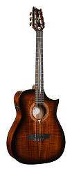Электроакустическая гитара Cort LUXE-NYLON-II-WCASE-BKB Frank Gambale Series, коричнево-чёрный берст