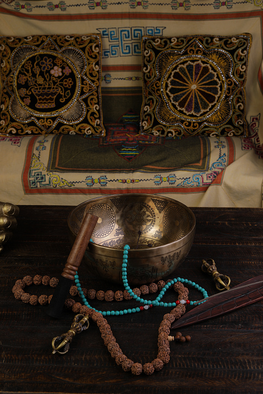 Фото Кованная поющая чаша Lingom Full Carving SBLN-FC