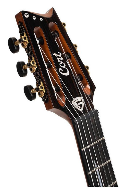 Фото Электроакустическая гитара Cort LUXE-NYLON-II-WCASE-BKB Frank Gambale Series, коричнево-чёрный берст