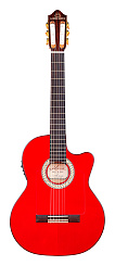 Классическая гитара со звукоснимателем Kremona Gipsy-King-CW/GK-w/case Signature Series, красный