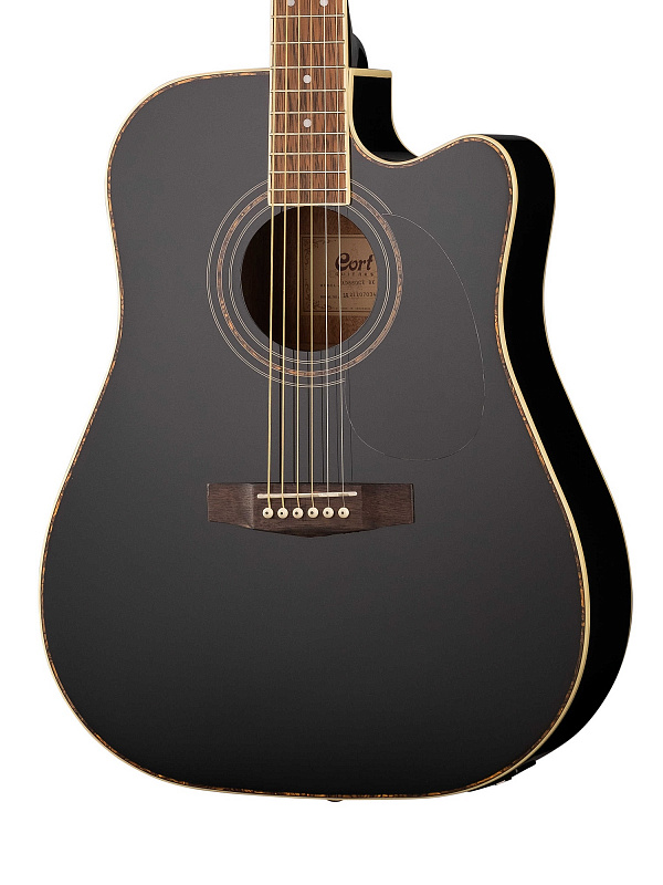 Электро-акустическая гитара Cort AD880CE-BK Standard Series, с вырезом, черная в магазине Music-Hummer