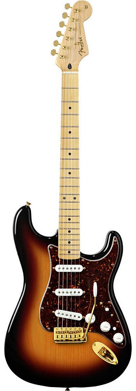 Фото Электрогитара FENDER DELUXE PLAYER STRATOCASTER - MN - 3-COLOR SUNBURST