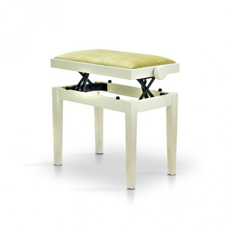 Фото Банкетка Hidrau BG27 White Gloss (TC6) (Уценка), полир белая, беж вел, трещина на ручке