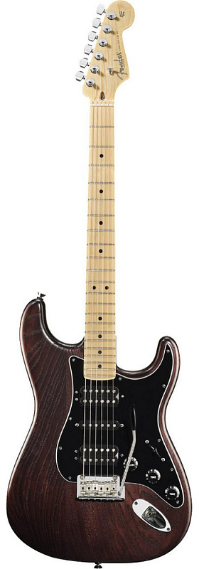 Фото Электрогитара FENDER AMERICAN STANDARD HAND STAINED ASH STRATOCASTER HSH MN MAHOGANY SATIN