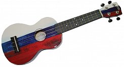WIKI UK/RU - гитара укулеле сопрано, липа, изображение Российского флага, чехол в комплекте
